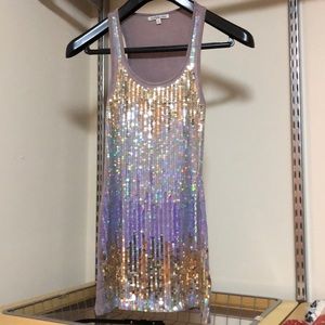 Lavender & Gold Sequin Ombré Tank ✨